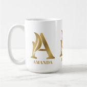 Goldmonogramm-Brief A individuelle Name Kaffeetasse (Links)