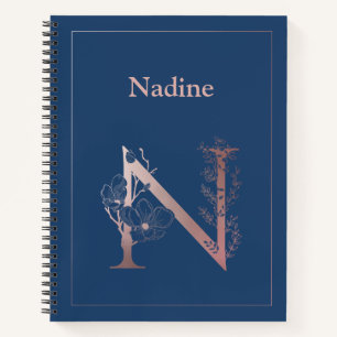 Goldmonogramm der personalisierten Rose Notizblock