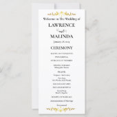 Goldmonogramm Einfaches Elegantes Hochzeitsprogram (Vorderseite)