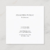 Goldmonogramm-Entwurfs-Trendy modernes schlichtes Quadratische Visitenkarte (Rückseite)