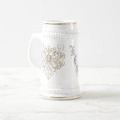 Goldmonogramm-Fechtenmasken-Goldrolle Stein Bierglas (Vorderseite Links)