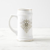 Goldmonogramm-Fechtenmasken-Goldrolle Stein Bierglas (Links)
