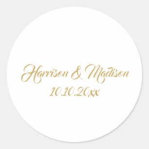 Goldmonogramm-Gastgeschenke Hochzeiten Runder Aufkleber