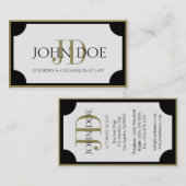 Goldmonogramm/-grenze des Rechtsanwalts-W/B Visitenkarte (Vorne/Hinten)