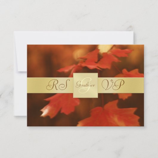 Goldmonogramm Herbstleaf-UAWG Einladung (Vorderseite)