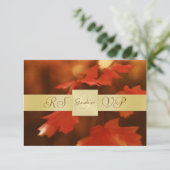 Goldmonogramm Herbstleaf-UAWG Einladung (Stehend Vorderseite)