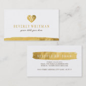 Goldmonogramm-Herz-Visitenkarten Visitenkarte (Vorne/Hinten)