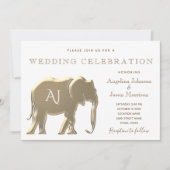 Goldmonogramm-Hochzeit Einladung (Vorderseite)