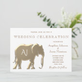 Goldmonogramm-Hochzeit Einladung (Stehend Vorderseite)