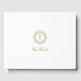 Goldmonogramm-Hochzeit Gästebuch