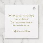 Goldmonogramm-Hochzeit Geschenkanhänger (Rückseite)