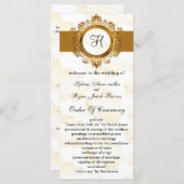 Goldmonogramm-Hochzeitsprogramm Programm (Vorne/Hinten)