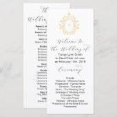 Goldmonogramm-Initial Minimal Hochzeitsprogramm Programm (Vorne/Hinten)