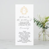 Goldmonogramm-Initial Minimal Hochzeitsprogramm Programm (Stehend Vorderseite)