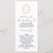 Goldmonogramm-Initial Minimal Hochzeitsprogramm Programm (Vorderseite)