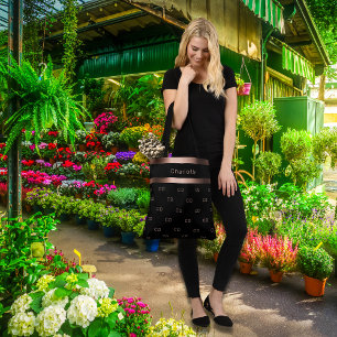 Goldmonogramm-Initialname der schwarzen Rose Tasche