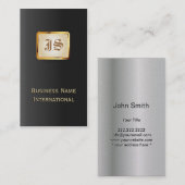 Goldmonogramm-königliche schwarze Visitenkarte (Vorne/Hinten)