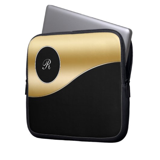 Goldmonogramm-Laptop-Kasten Laptopschutzhülle (Vorderseite Links)