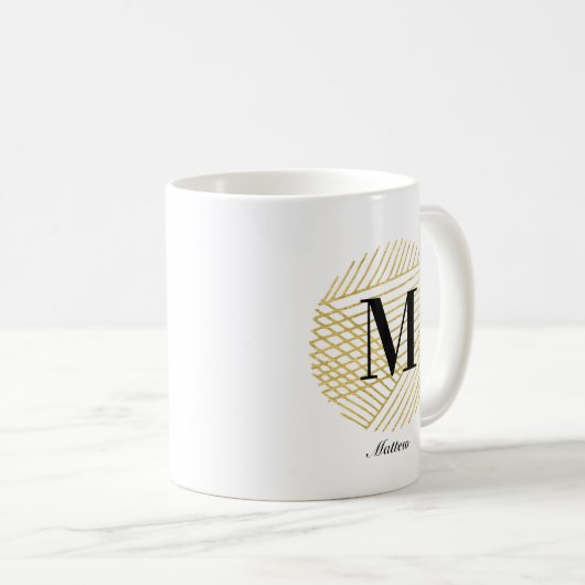 Goldmonogramm/Logo-Tasse Kaffeetasse (VorderseiteRechts)