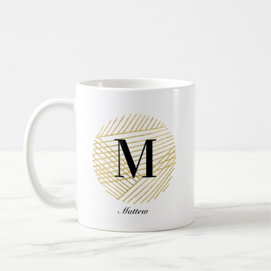 Goldmonogramm/Logo-Tasse Kaffeetasse (Links)