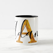Goldmonogramm mit personalisiertem Namen Zweifarbige Tasse (Mittel)