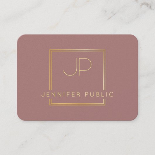 Goldmonogramm Modernes Luxus-Beruflich Visitenkarte (Vorderseite)