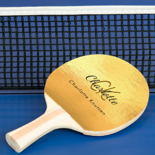 Goldmonogramm-Name glamourös Tischtennis Schläger