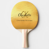 Goldmonogramm-Name glamourös Tischtennis Schläger (Vorderseite)