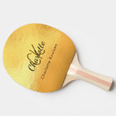 Goldmonogramm-Name glamourös Tischtennis Schläger (Seitenansicht)