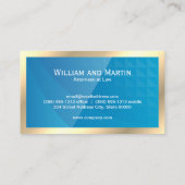 Goldmonogramm | QR-Code | Blue Geometric Visitenkarte (Rückseite)