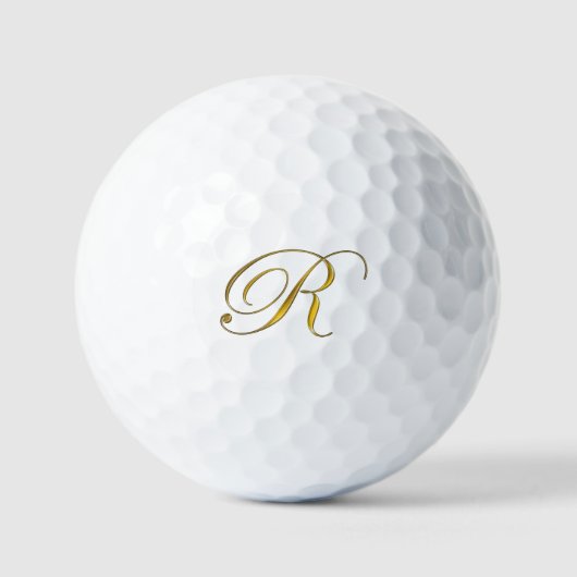 Goldmonogramm R Golfball (Vorderseite)