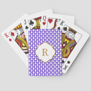 Goldmonogramm-Retro-Muster für die weißen Kreise, Spielkarten