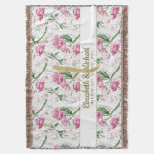 Goldmonogramm Rosa Peonies Grüne Blätter Neu Decke (Vorderseite Vertikal)