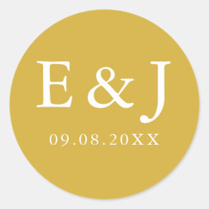 Goldmonogramm Runder Aufkleber