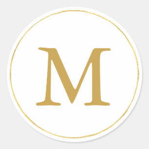Goldmonogramm Runder Aufkleber