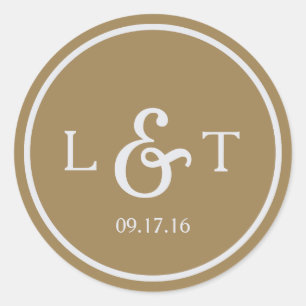 Goldmonogramm Runder Aufkleber