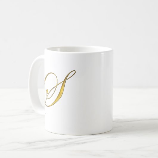 Goldmonogramm S Kaffeetasse (Vorderseite Links)