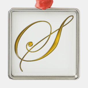 Goldmonogramm S Silbernes Ornament