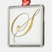 Goldmonogramm S Silbernes Ornament (Links)