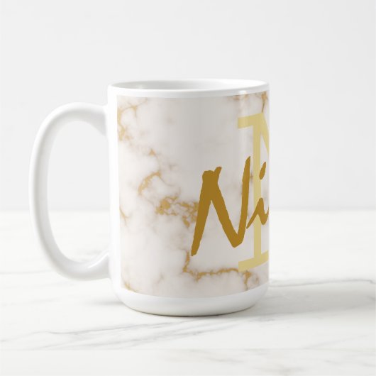 Goldmonogramm und erste kaffeetasse (Links)