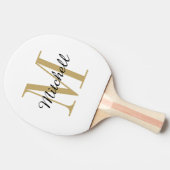 Goldmonogramm und Name Personalisiert Tischtennis Schläger (Seitenansicht)