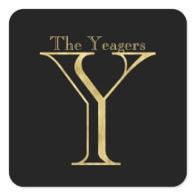 Goldmonogramm Y und Name auf einer beliebigen Farb