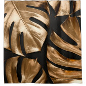 Goldmonstera-Blätter Duschvorhang (Vorderseite)