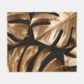 Goldmonstera-Blätter Fleecedecke (Vorderseite (Horizontal))