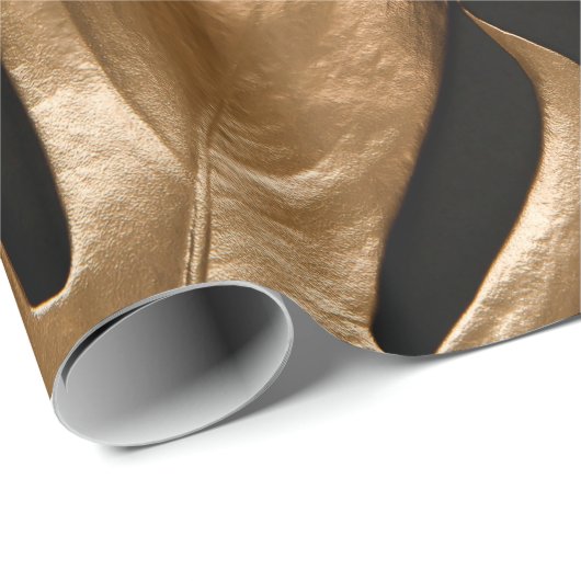 Goldmonstera-Blätter Geschenkpapier (Rolleneckpunkt)