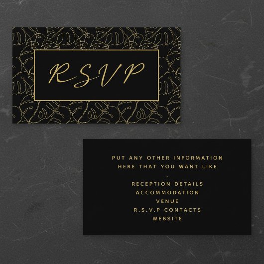 Goldmonsterablatt, uAwg Hochzeitsgehäuse Begleitkarte