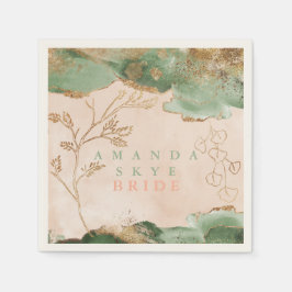 Goldmoos Eukalyptus Moderner Abstrakt Serviette