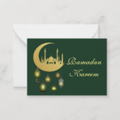 Goldmoschee auf dem Mond Eid Mubarak Card Mitteilungskarte (Vorderseite)
