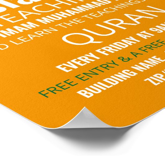 Goldmoschee, islamische Lehrwerbung Poster (Ecke)