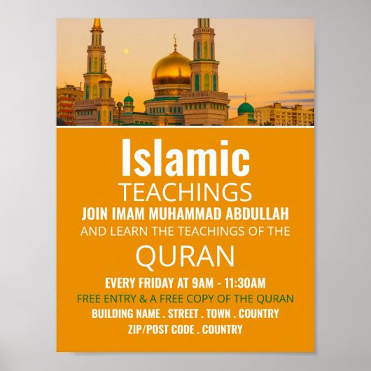 Goldmoschee, islamische Lehrwerbung Poster (Vorne)